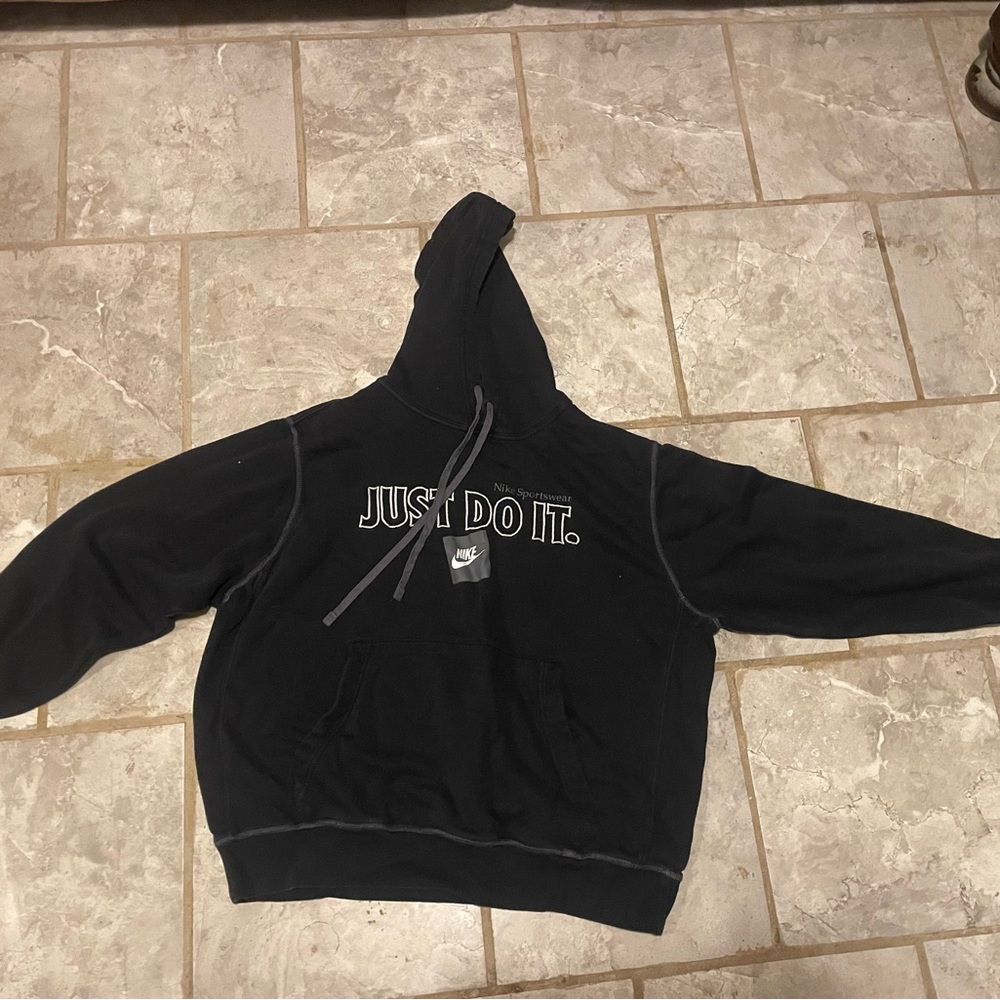 Nike Black Hoodie with Iconic Text